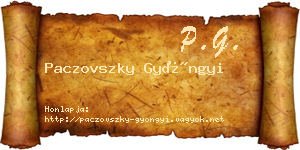 Paczovszky Gyöngyi névjegykártya