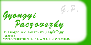 gyongyi paczovszky business card